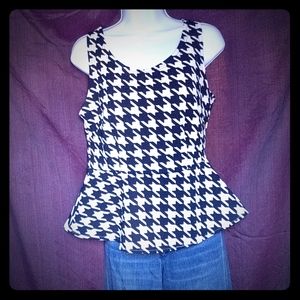 Houndstooth peplum top